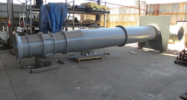 Propeller pump assembly after fabrication